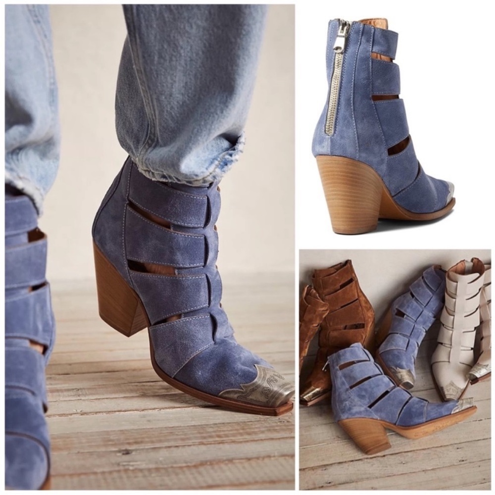 Free People Blue Suede Boot